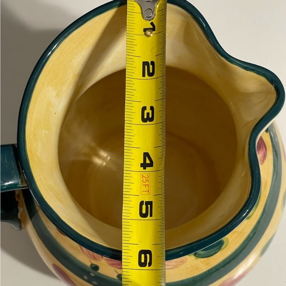 FLEURI Large Ceramic Pitcher Table Tops Unlimited HAND-PAINTED - Picture 7 of 10
